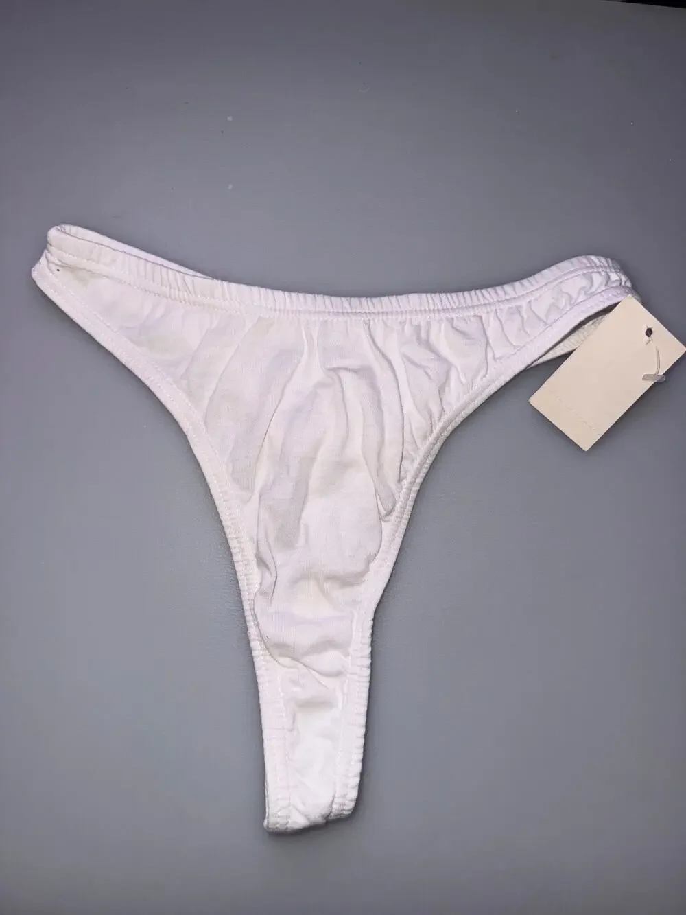 Partners Intimates White Cotton Thong Panty Size 5 Small NWT Classic